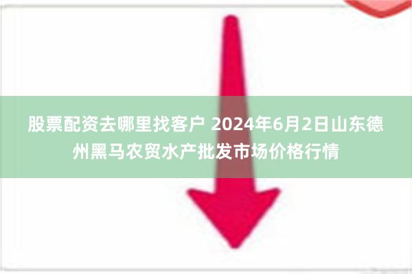 股票配资去哪里找客户 2024年6月2日山东德州黑马农贸水产批发市场价格行情