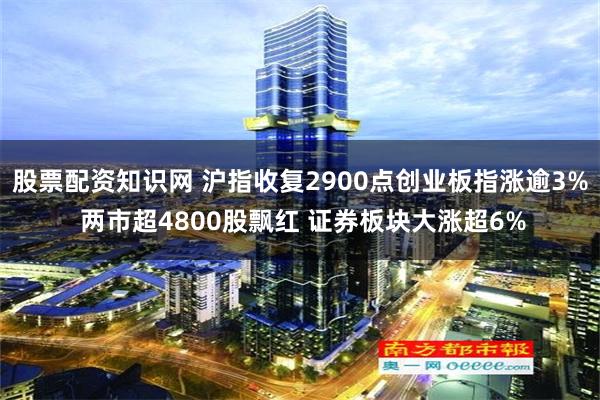 股票配资知识网 沪指收复2900点创业板指涨逾3% 两市超4800股飘红 证券板块大涨超6%