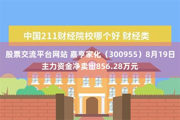 股票交流平台网站 嘉亨家化（300955）8月19日主力资金净卖出856.28万元